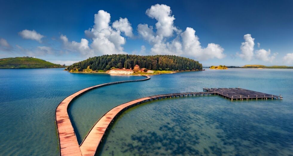 Aerial,Landscape,Photography.,Fantastic,Morning,View,Of,St,Mary’s,Monastery zvernec island